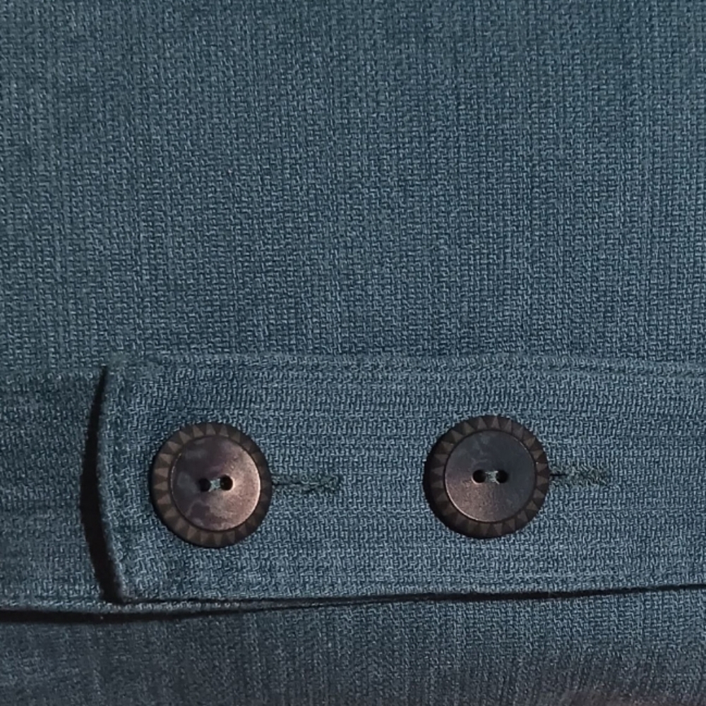 FLAX Longline Blazer Jacket Topper Teal Lagenlook 18/20 - Picture 4 of 9